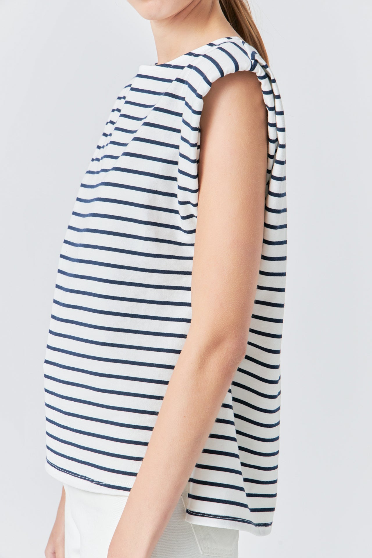 Striped Padded Sleeveless Top