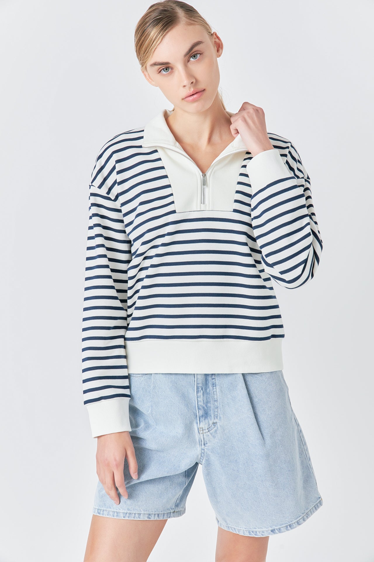 Stripe Terry Sweatshirt