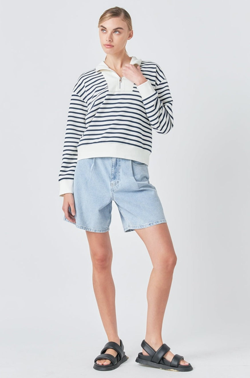 Stripe Terry Sweatshirt