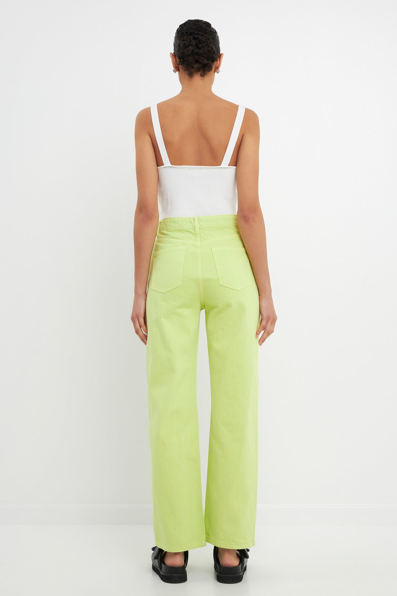 Color Full Length Wide Leg Jean