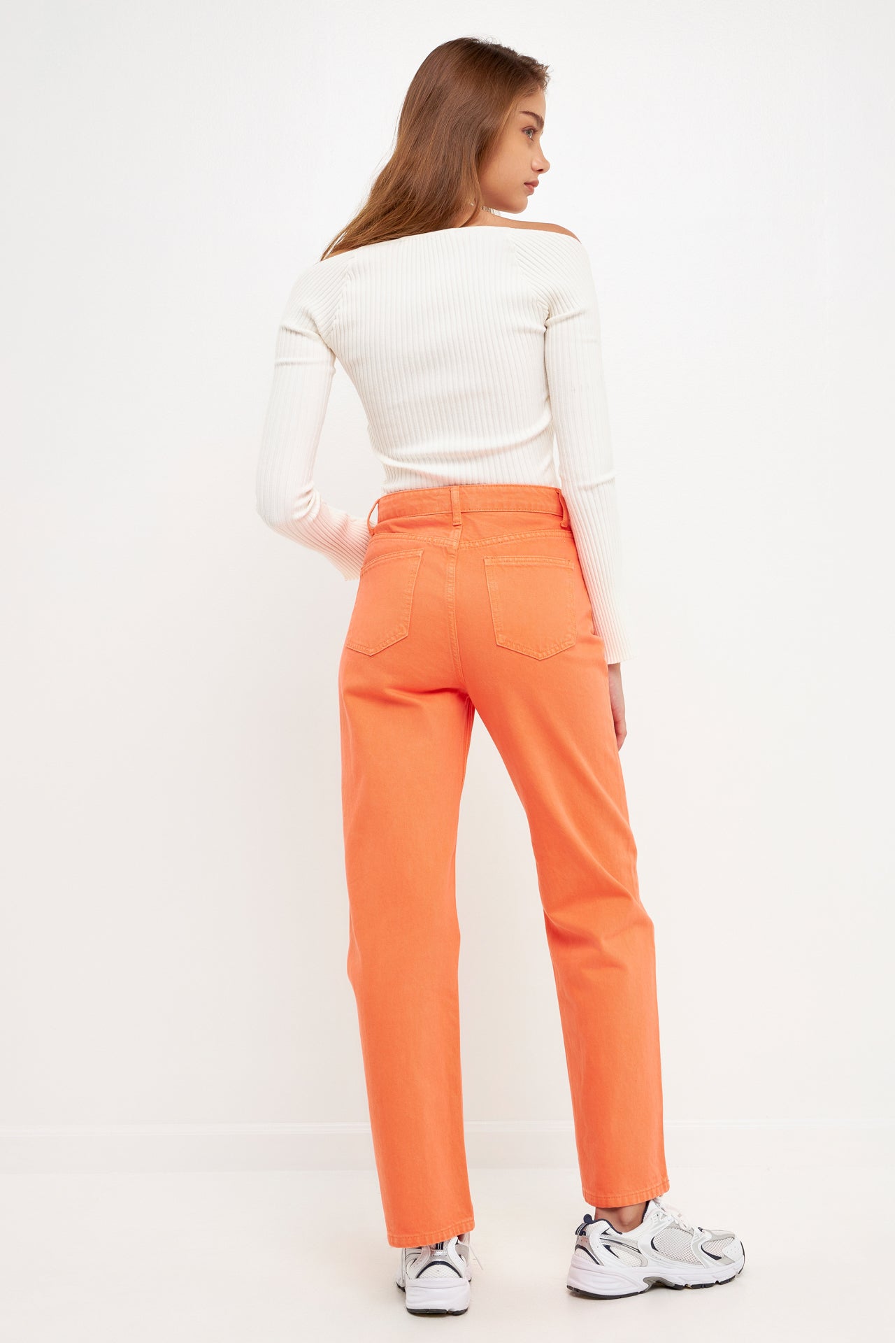 Color Full Length Wide Leg Jean