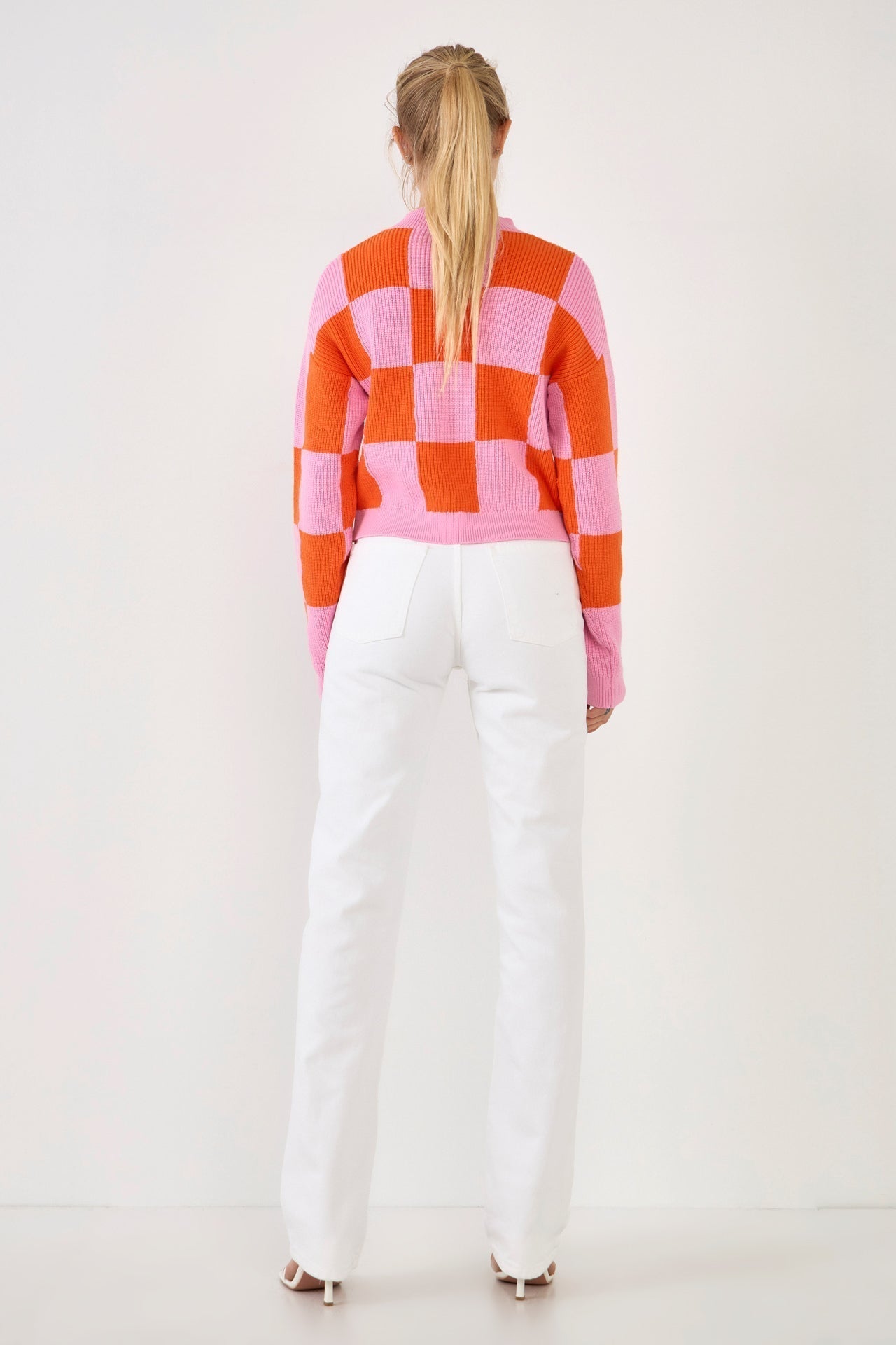 Checkerboard Knit Sweater