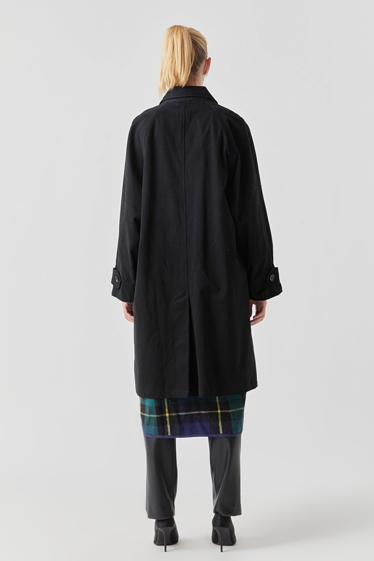 Reversible Check Long Coat