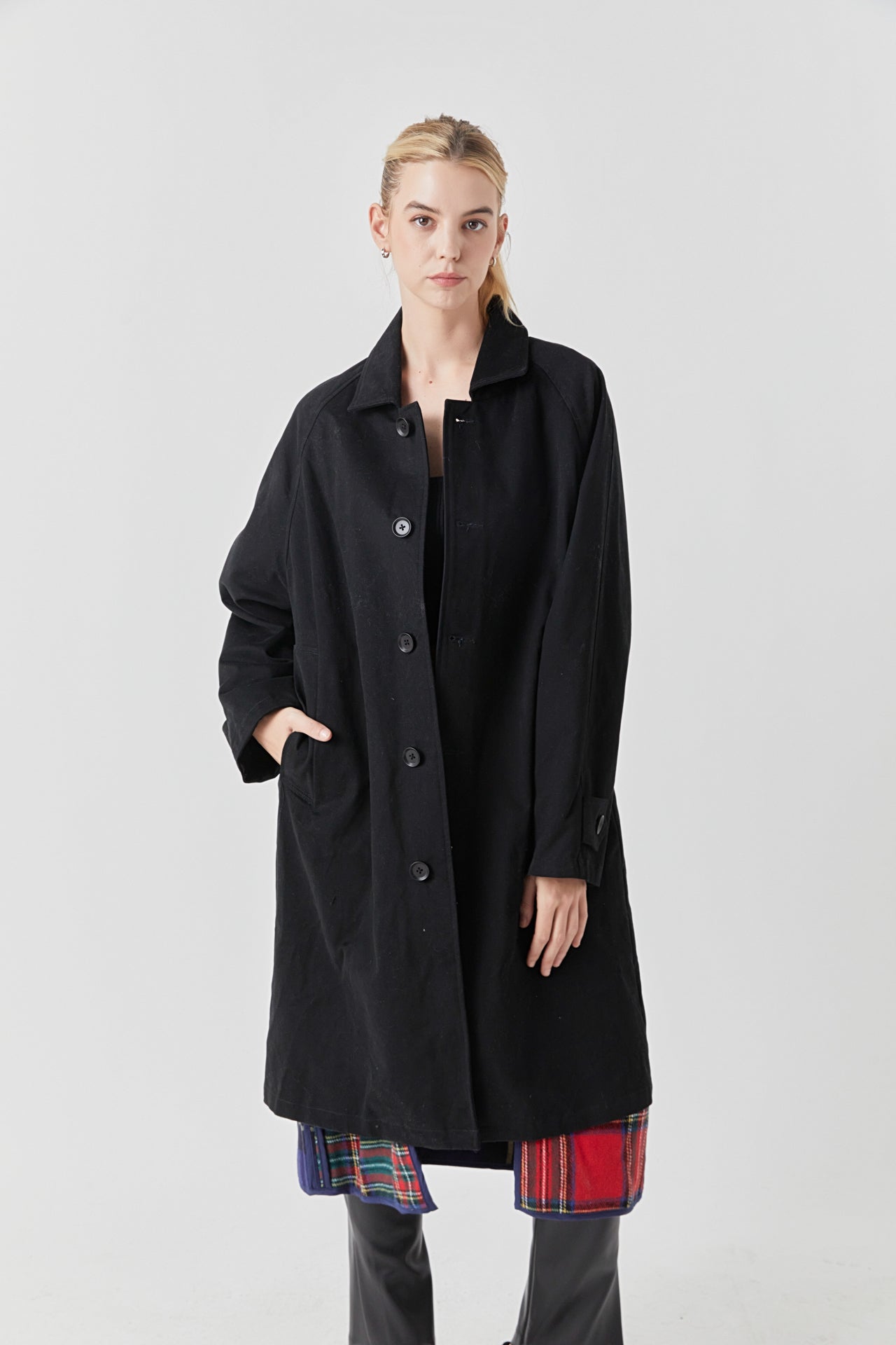 Reversible Check Long Coat