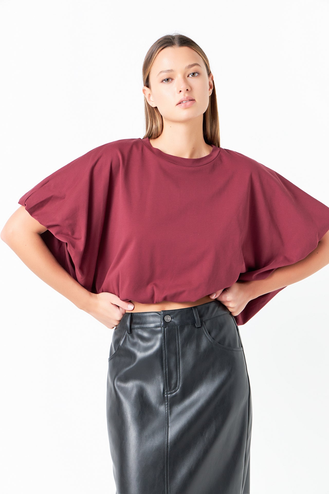 High-Low Cropped T-Shirt - Sale