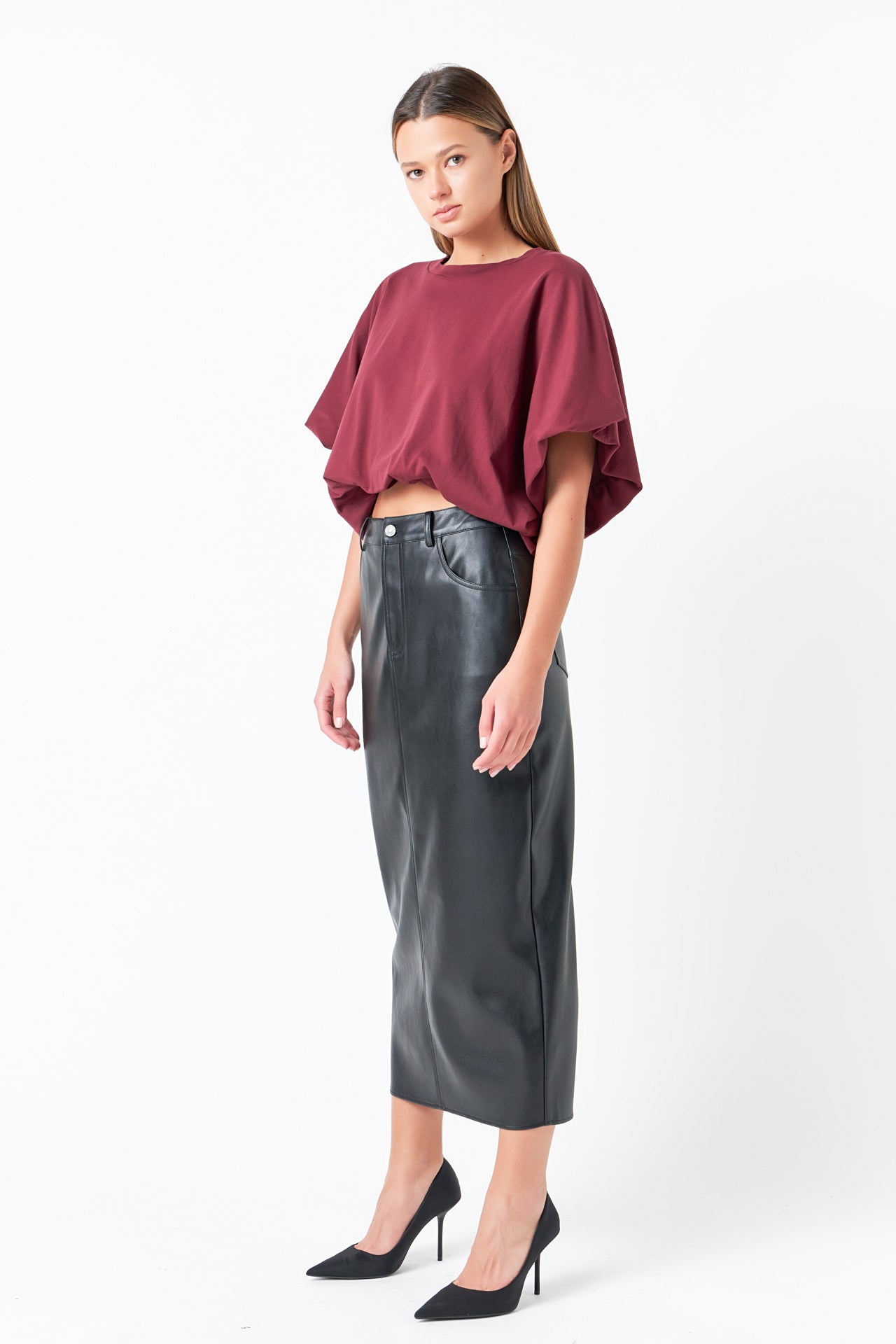 High-Low Cropped T-Shirt - Sale