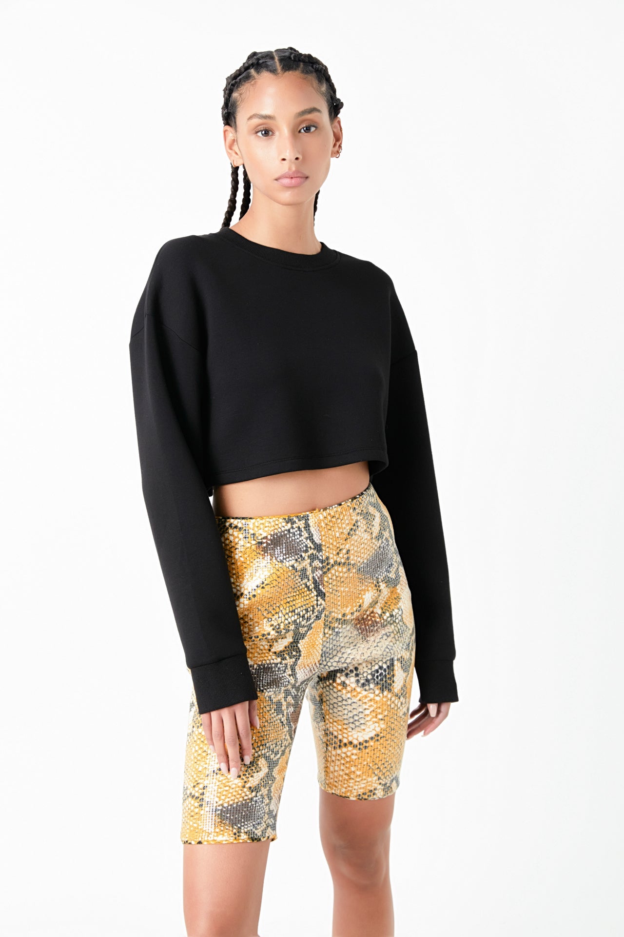 Python Sequin Biker Shorts