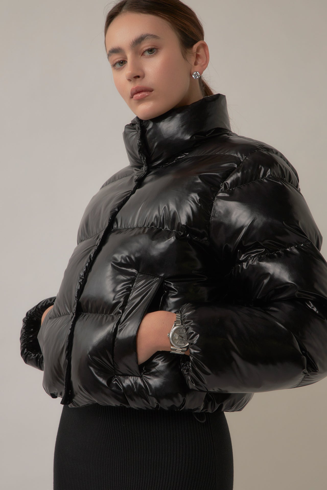 GREY LAB-Cropped Puffer Jacket-JACKETS available at Objectrare