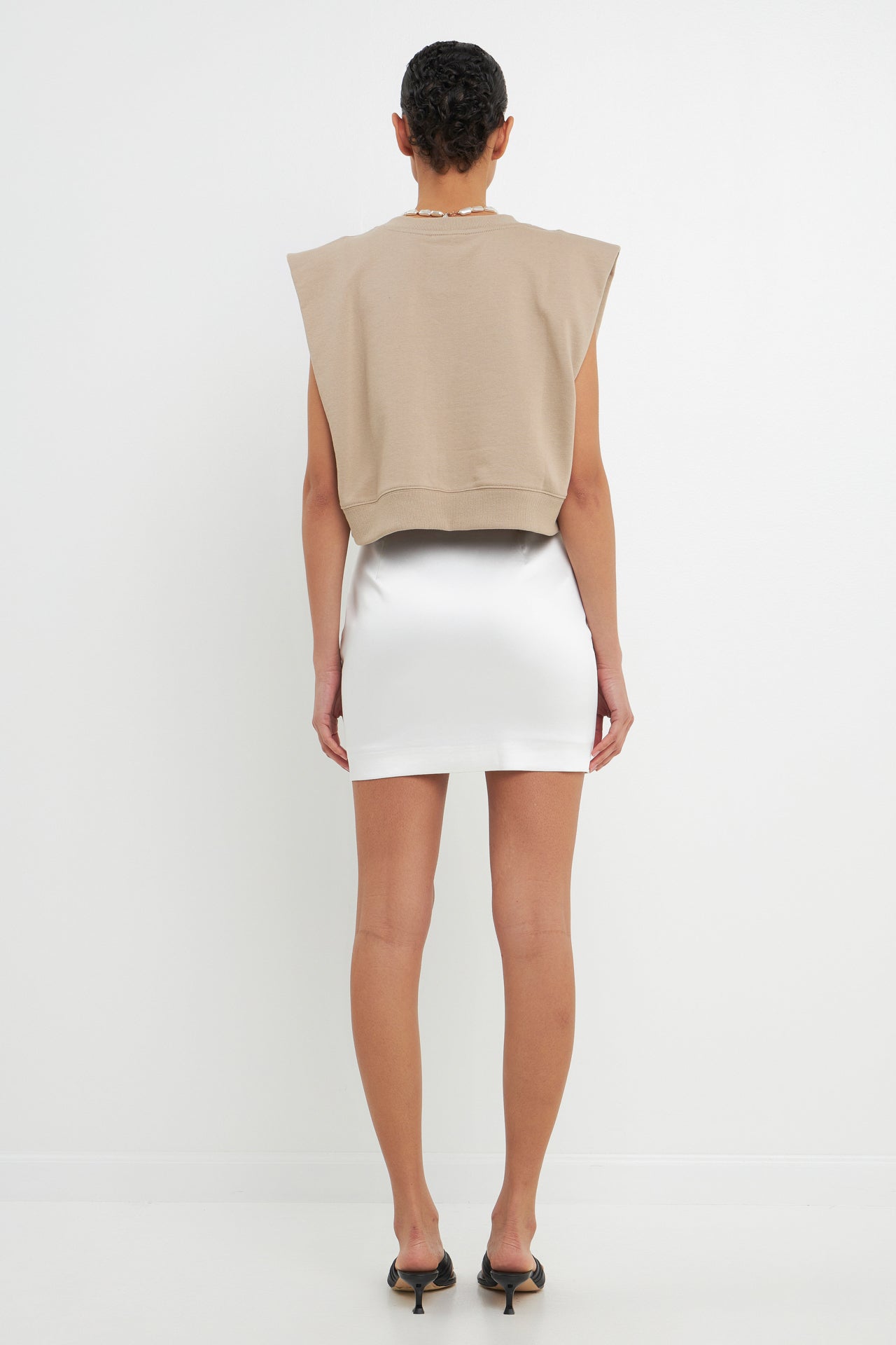 GREY LAB-Solid Satin Fit Mini-SKIRTS available at Objectrare