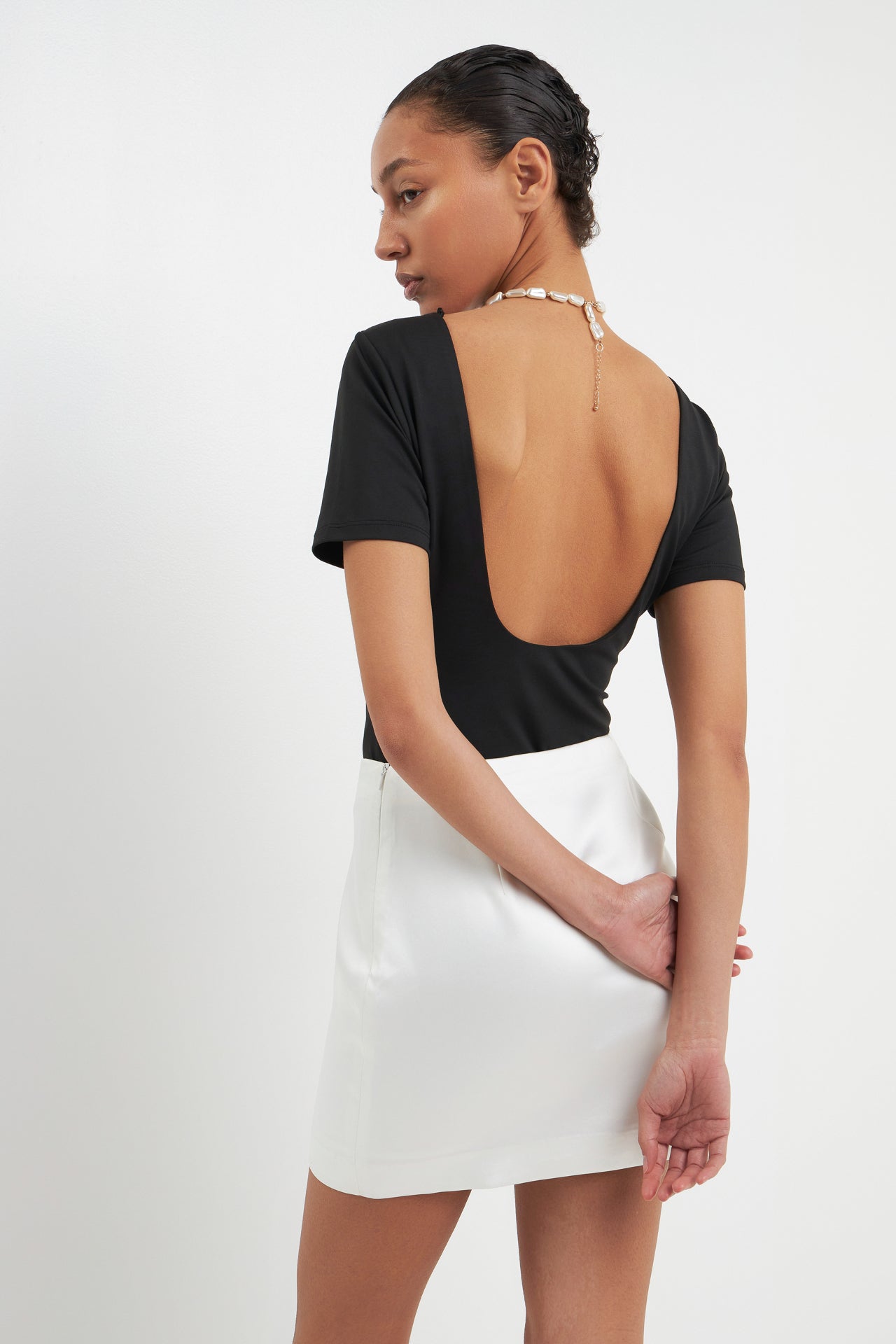 GREY LAB-Scoop Back Bodysuit-TOPS available at Objectrare