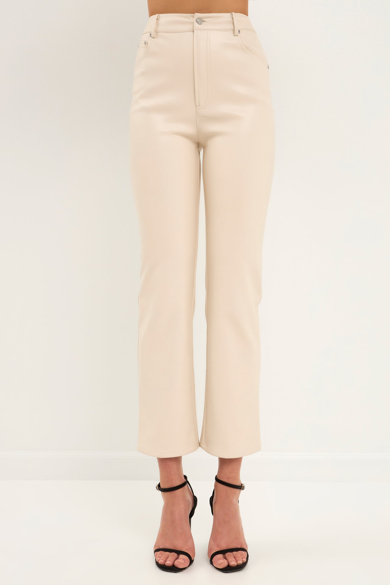 GREY LAB-High-Waisted Faux Leather Pants-PANTS available at Objectrare