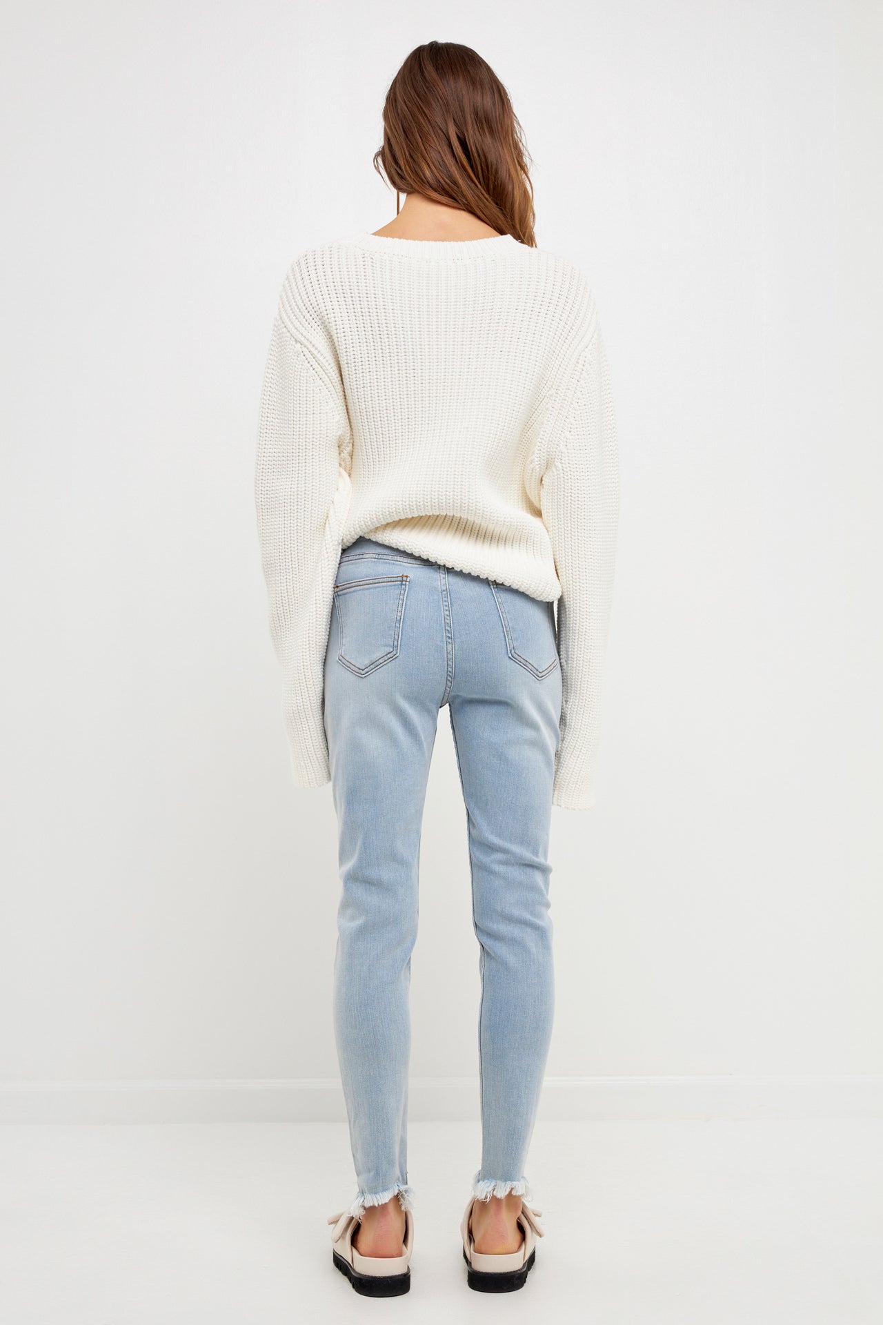 GREY LAB-Destroyed Skinny Jeans-JEANS available at Objectrare