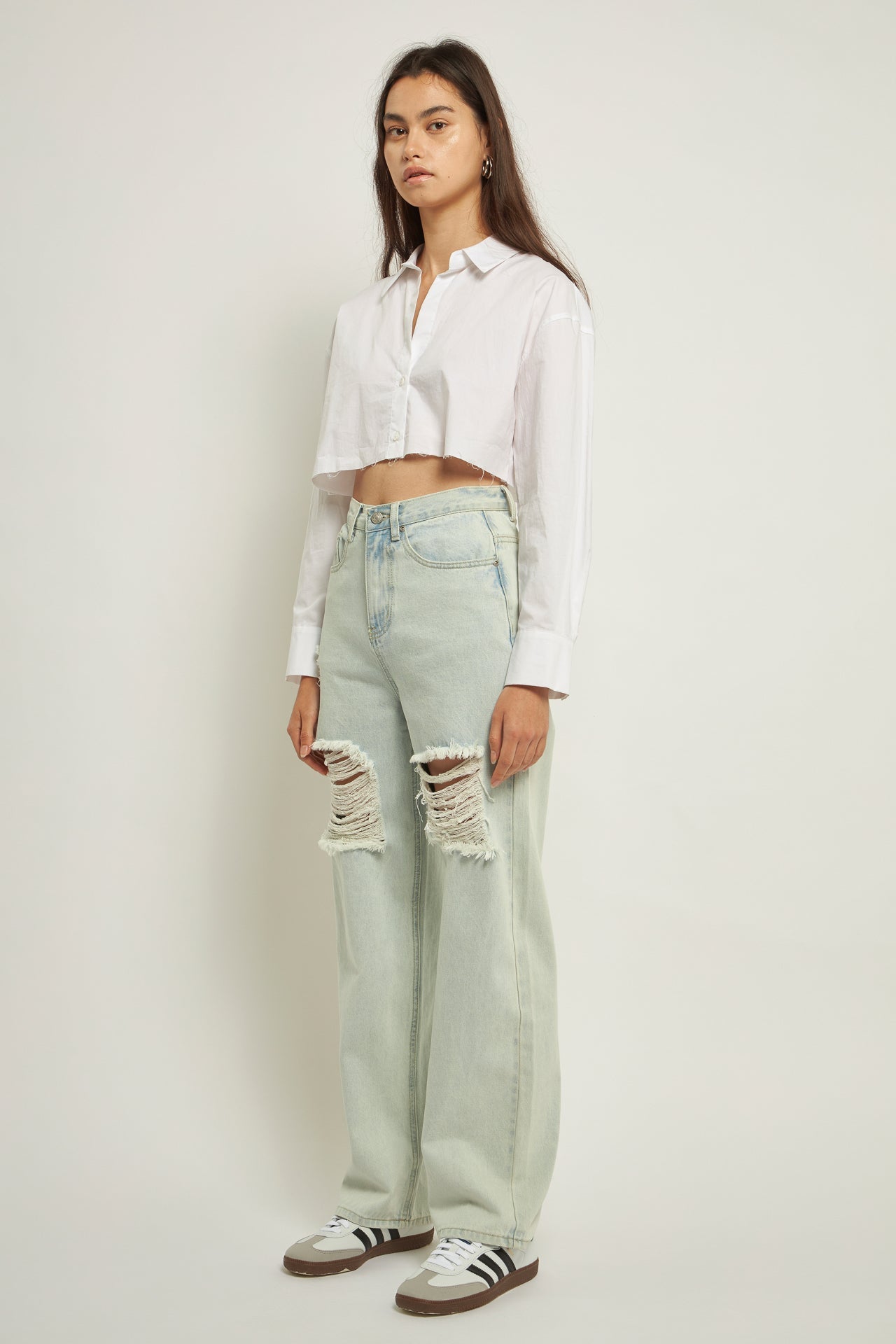 GREY LAB-Destroyed Jeans-JEANS available at Objectrare