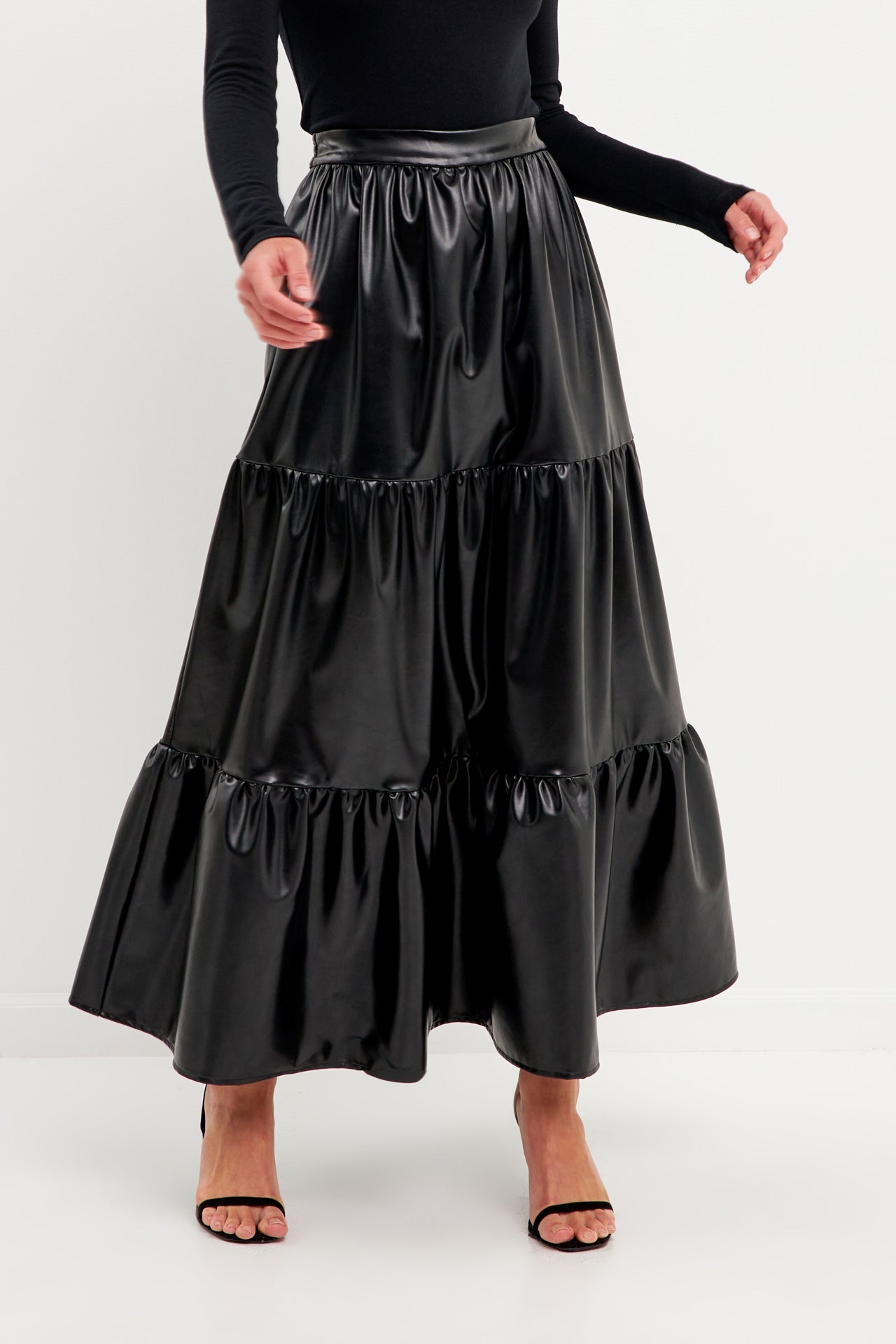 Tiered taffeta hotsell maxi skirt