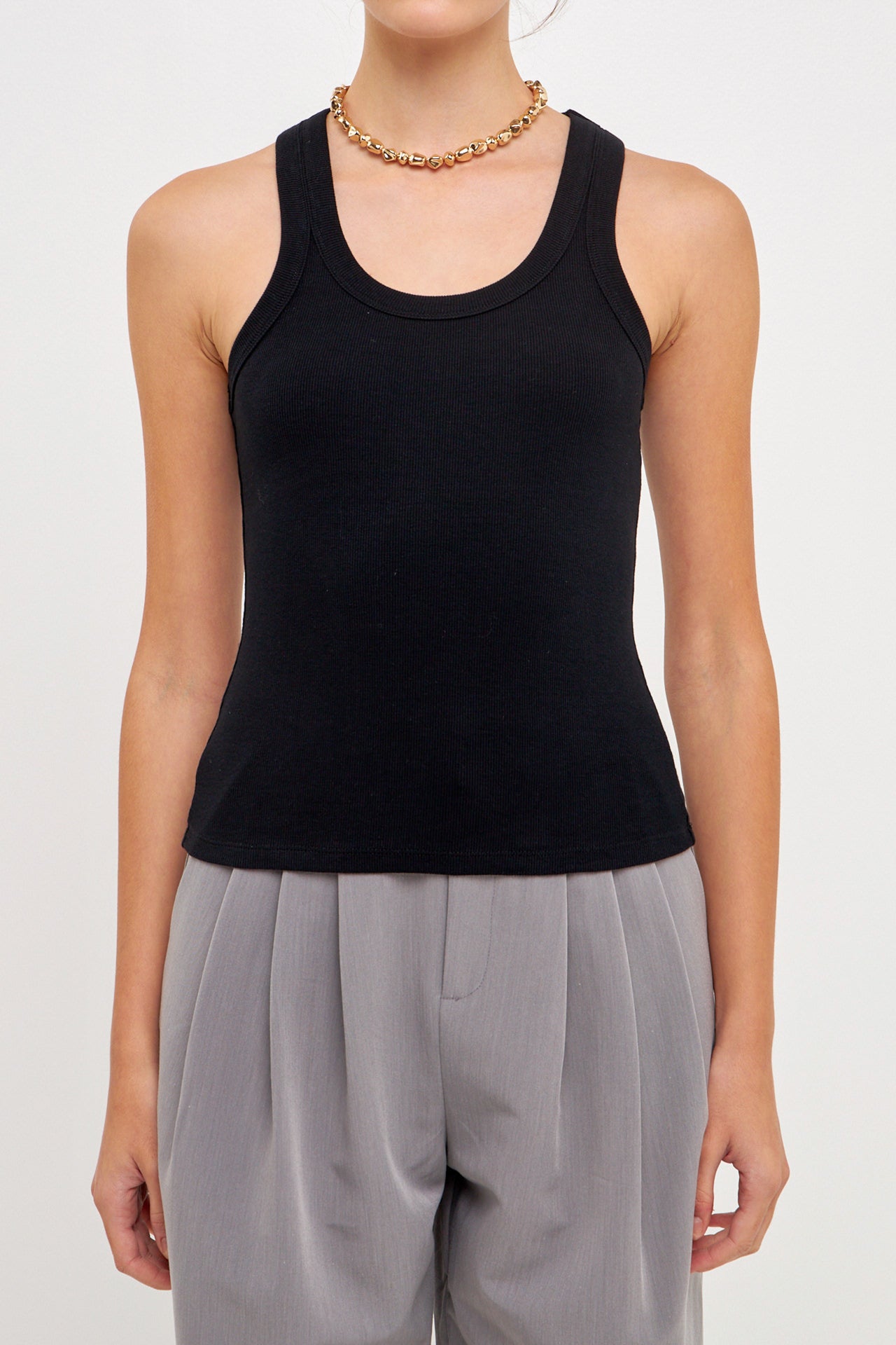 GREY LAB-Scoop Neck Tank Top-CAMI TOPS & TANK available at Objectrare
