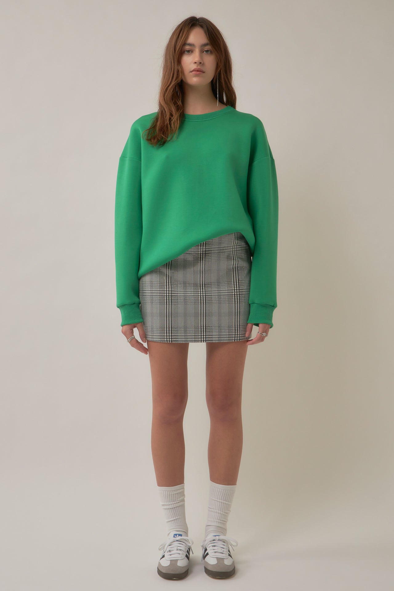 GREY LAB-Sequins Plaid Mini Skirt-SKIRTS available at Objectrare